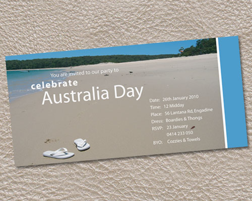 Flip Flops on the beach Australia Day Invitation-Australia Day invitation