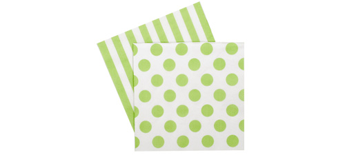 Paper eskimo Apple Green Napkins-Paper Eskimo apple green Napkins, green and white Party Napkins, spot Party Napkins, Christmas Napkins, green stripe Serviettes, green spot Serviettes