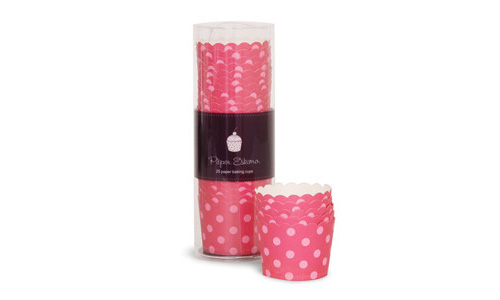 Paper Eskimo Berry Pink Spots Baking Cup Cupcake wrapper-pink spot baking cup, pink cupcake wrapper, pink patti pan, hot pink baking cup