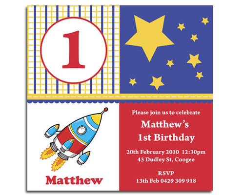 Square Rocket Birthday Invitation-Rocket Birthday invitation, first birthday invitation, Square birthday invite, space birthday invitation