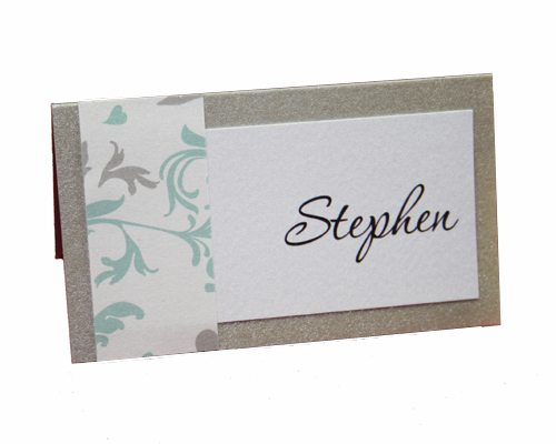 Bella Sweetheart Platinum Place Card-Platinum place card, bella sweetheart place card, gorgeous place card, different place cards, unusual place cards, unique place cards