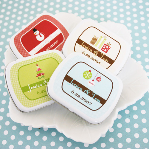 A Winter Holiday Mint Tins Christmas Mint Tins-Christmas mint tins, personalised tins, christmas favours, 