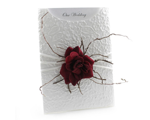 C6 Glamour Pocket Embossed Roses White & Red-Glamour Pocket, wedding invitation, Roses invitation, velvet rose, red rose invitation, stylish invitation, glamorous invitation, rose theme wedding, rose wedding invitation, red and white wedding invitation