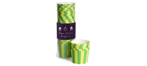 Paper Eskimo Green Stripes Baking Cup Cupcake Wrapper-Paper Eskimo Green Stripes Baking Cup Cupcake Wrapper, Green Stripes Cupcake Wrapper, Birthday Party Cupcake Wrapper, Green theme party, Green Cupcake Cases, Lime Green cupcake wrapper