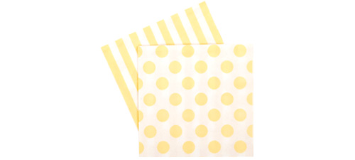 Paper eskimo Limoncello Napkins-Paper Eskimo limoncello yellow Napkins, yellow Party Napkins, spot Party Napkins, girls party Napkins, yellow Serviettes, yellow and white napkins, yellow and white serviettes