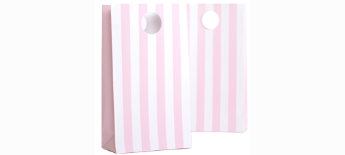 Paper Eskimo Party Bags Marshmallow Pink Stripes-Pink Stripe Party Bag, Paper Eskimo Party Bag Marshmallow pink, Party Bag, Lolly Bags, Pink stripe lolly bags, Candy bags, 