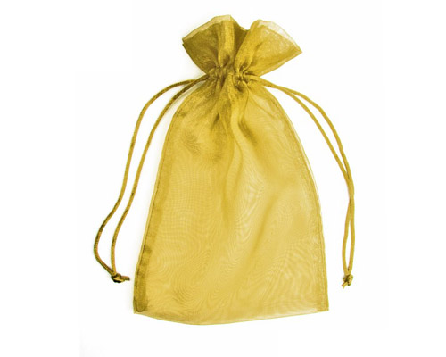 Organza Bag Gold (Pack of 10)-Organza bag, chiffon bag, high quality organza bag, gold organza bag, premium organza bag, wedding favour, wedding bomboniere, christening favour, christening bonbonniere, vandoros organza bag, jewellery organza bag, bonbonniere, bombonniere, bomboniere