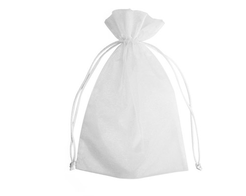 Organza Bag White (Pack of 10)-Organza bag, chiffon bag, high quality organza bag, white organza bag, premium organza bag, wedding favour, wedding bomboniere, christening favour, christening bonbonniere, vandoros organza bag, jewellery organza bag, bonbonniere, bombonniere, bomboniere