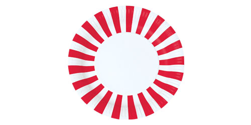 Paper Eskimo Candy Cane Red Stripe Plates-Paper eskimo Party Plates, Paper eskimo candy cane red stripe party plates.