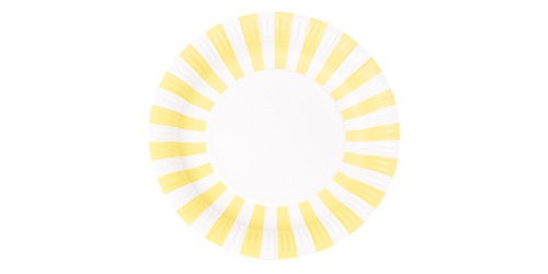 Paper Eskimo Limoncello Yellow Stripe Plate-Paper eskimo Party Plates, Paper eskimo Limoncello stripe party plates, yellow paper plates, yellow stripe paper plates, girls party plates, lemon coloured plates