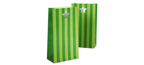 Paper Eskimo Party Bags Apple Green Stripes-Paper Eskimo Party Bags, Lolly Bags, Candy Bags, Designer lolly bag, Green Lolly Bag