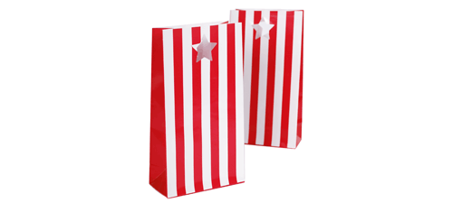 Paper Eskimo Red Stripe Candy Cane Party Bags-Paper Eskimo Red Stripe Candy Cane Party Bags, Lolly Bags, red and white lolly bags, Kids party lolly bags, paper party bags, bomboniere bags