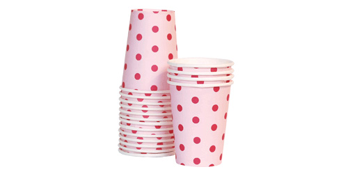 Paper Eskimo Pink Floss Party Cup-Paper Eskimo Pink Floss spot Party Cup, pink paper cup, Birthday Party cups, pink theme party, pink spot cups, girls party cups, baby shower cups