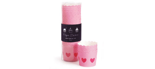 Paper Eskimo Pink Hearts Baking Cup Cupcake Wrapper-Paper Eskimo Pink Hearts Baking Cups Cupcake wrappers, pink cupcake wrappers, paper eskimo