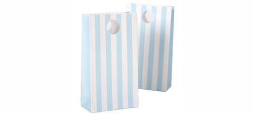 Paper Eskimo Powder Blue Party Bags-Paper Eskimo Powder Blue Party Bags, lolly bags, candy bags, baby blue lolly bags, baby blue party bags