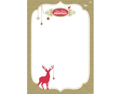 Cristina Re Christmas Invitation Red Deer (25/pack)-Christmas Invitation, Cristina Re Christmas invitation, Cristina Re Red Deer A4 Invitation, Christmas letter paper