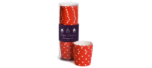 Paper Eskimo Red Star Baking Cup Cupcake Wrapper-Paper Eskimo Red Star Baking Cup Cupcake Wrapper, Red Star Cupcake Wrapper, Christmas Cupcake Wrapper, Birthday Party Cupcake Wrapper