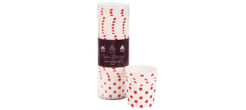 Paper Eskimo Red Spot Baking Cup Cupcake Wrapper-Paper Eskimo Red spot Baking Cup Cupcake Wrapper, Red spot Cupcake Wrapper, Birthday Party Cupcake Wrapper, red theme party, red Cupcake Cases, Girls party cupcake Wrapper, baby shower cupcake wrapper