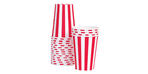 Paper Eskimo Candy Cane Red Striped Party Cup-red and white striped paper cup, 
red striped cups, party, birthday, shower, red, cowboy, vintage surf, ladybug, cherry