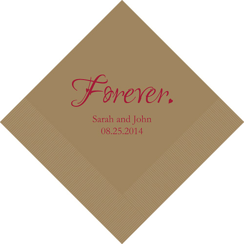 Personalised Printed Napkins - Forever-Personalised Napkins, Personalised Wedding Serviettes, monogrammed napkins, forever printed napkins, forever serviettes, forever wedding napkins, printed wedding serviettes