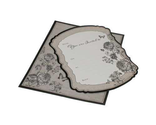 HiPP Invitation Kit La Belle (Pack of 25)-HiPP Invitation Kit La Belle, black & white invitation, vintage invitation, 