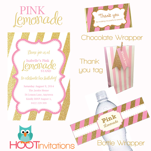 Pink Lemonade Party Printables-Pink lemonade party, pink and gold party pink lemonade printables