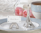 Evening in Paris Eiffel Tower Silver-Finish Place Card/Holder (set of 4)-Evening in Paris Eiffel Tower Silver-Finish Place Card/Holder, paris wedding, paris theme bomboniere, silver bomboniere, unique bomboniere, 