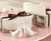 "Love Birds in the Window " Salt & Pepper Shakers-Salt and pepper shakers, wedding, bomboniere, love birds