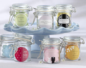 Personalised Glass Favour Jars (Set of 12)-Personalised Glass Favour Jars, candy jar, bomboniere, glass jar, wedding, flip top jar, sweet 16, engagement, bridal shower, baby shower