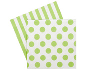 Paper eskimo Apple Green Napkins-Paper Eskimo apple green Napkins, green and white Party Napkins, spot Party Napkins, Christmas Napkins, green stripe Serviettes, green spot Serviettes