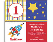 Square Rocket Birthday Invitation-Rocket Birthday invitation, first birthday invitation, Square birthday invite, space birthday invitation