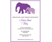 Baby Elephants Purple-Baby Shower Invitation, purple baby shower invitation, baby elephants invitation, unisex baby shower invitation, baby shower invite, gender neutral baby shower invitation, mother and baby invitation