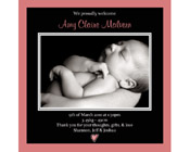 Square Pink and Black Birth Announcement-birth announcement, baby announcement, new baby, 