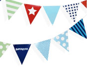 Paper Eskimo Party Flags Boys-Paper eskimo Party flags, boys party flags, paper bunting