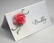 Elegant Rose Place Card-Place Card pink, place card paper rose, 