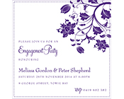 Engagement invitation - Purple Floral-Engagement Invitation, purple engagement invitation, vintage floral invitation