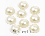 Pearls Flat Backed 10mm Ivory-Flat Backed Pearls, Faux Pearls, Fake Pearls, pearl embellishments, wedding invitations, invitation decoration, pearl decoration, craft pearls, 10mm pearls