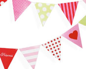 Paper Eskimo Party flags Girls-Paper eskimo party flags girls, girls paper flags, paper bunting