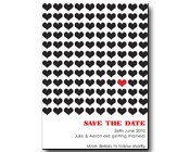 One Heart Save the Date-Save the Date Card, Hearts save the date, red and black save the date, heart inspired save the date