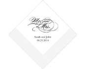 Personalised Printed Napkin - Mr and Mrs-Personalised Napkins, Personalised Wedding Serviettes, monogrammed napkins, Mr and mrs napkins, mr and mrs serviettes, mr and mrs wedding napkins, printed wedding serviettes