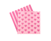 Paper Eskimo Pink Heart Napkins-Paper eskimo Pink heart napkins, valentines day napkins, girls party napkins, pink party napkins, designer party napkins, pink serviettes, pink heart serviettes