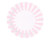 Paper eskimo Marshmellow Pink Party Plate-Pink Party Plate, Paper eskimo Party Plates, Paper eskimo Marshmallow stripe party plates, baby pink paper plates, pink stripe paper plates, girls party plates