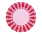 Paper eskimo Pink Floss Party Plates-Paper eskimo Party Plates, Paper eskimo Pink Floss party plates, pink paper plates, pink stripe paper plates, girls party plates, hot pink coloured plates