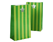 Paper Eskimo Party Bags Apple Green Stripes-Paper Eskimo Party Bags, Lolly Bags, Candy Bags, Designer lolly bag, Green Lolly Bag