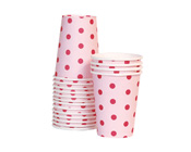 Paper Eskimo Pink Floss Party Cup-Paper Eskimo Pink Floss spot Party Cup, pink paper cup, Birthday Party cups, pink theme party, pink spot cups, girls party cups, baby shower cups