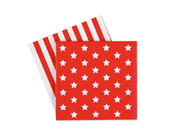 Paper Eskimo Red Star and Stripes Party Napkins-Paper Eskimo Red Stars Napkins, Red Party Napkins, Star Party Napkins, Christmas Napkins, Red Star Serviettes, Red Stripes Serviettes 