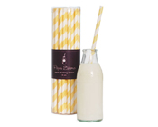 Paper Eskimo Paper Straws Limoncello (50/pack)-Paper eskimo paper straws limoncello, yellow stripe straws, retro paper straws