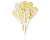 Paper Eskimo Cupcake Toppers Limoncello Hearts-Paper eskimo cupcake topper limoncello flags, yellow cupcake heart topper, yellow cupcake flags 