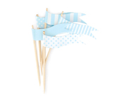 Paper Eskimo Powder Blue Cupcake Topper Flags-Paper eskimo cupcake topper powder blue flags, blue cupcake flags, 