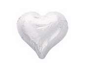 Matt Silver Foiled Hearts-Fardoulis chocolate foiled Hearts, chocolate hearts, foil hearts, wedding confectionery, wedding chocolate, bomboniere, bonbonniere, fine chocolate, luxury bomboniere, luxury chocolate